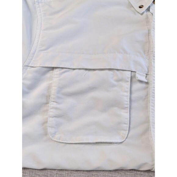 LL Bean Men's Outdoor Button Up Shirt White Short Sleeve Casual Back Vent Top L - Picture 6 of 9